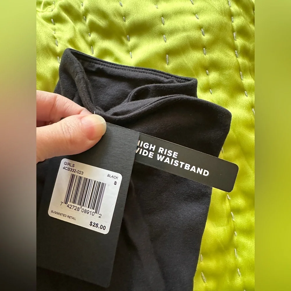 Converse Girls Black High Rise Logo Leggings Size SM NWT